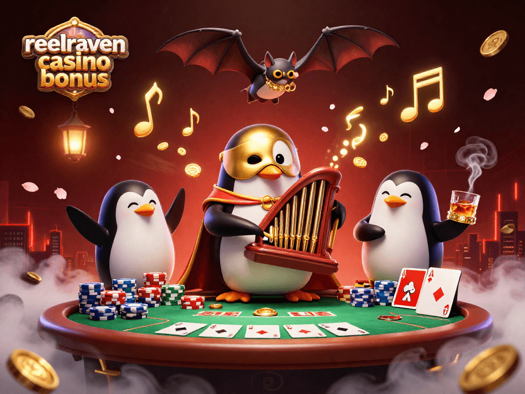 Découvrez le bonus ReelRaven casino avec un jeu dynamique et des pièces d'or s'envolant.