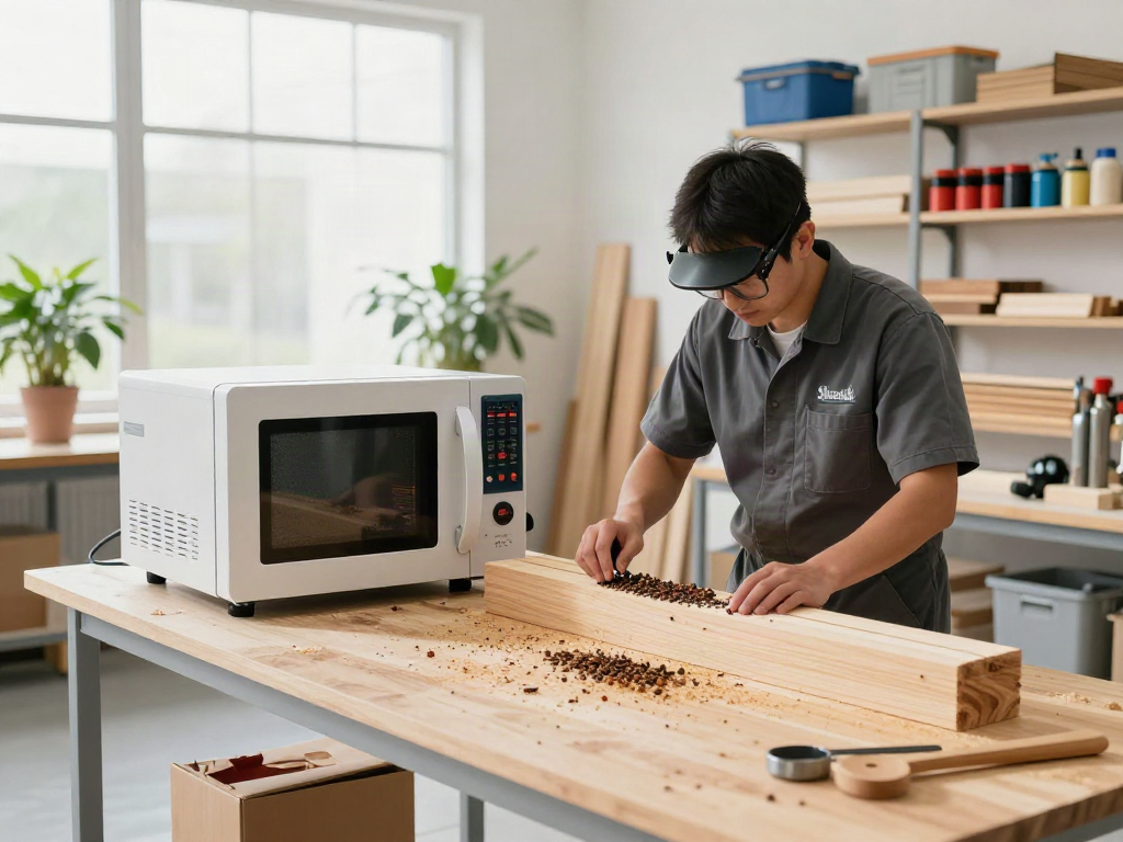 Traitement écologique contre les insectes à bois avec Shashel® dans un atelier moderne.